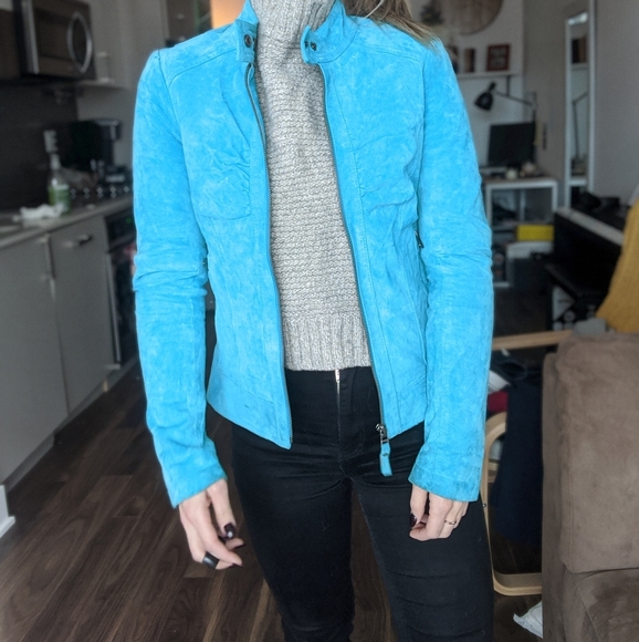 Le chateau suede blue jacket - Picture 2 of 6